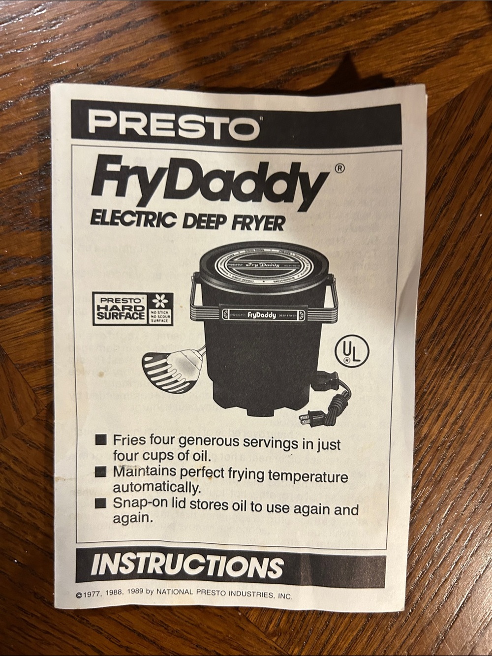 Vintage Presto FryDaddy Electric Deep Fryer - Black